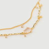 "Hera" Yellow Gold Bracelet with Natural Rose Quartz