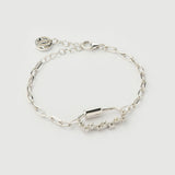 "Poki" White Gold Bracelet with Natural White Topaz
