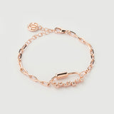 "Poki" Rose Gold Bracelet with Natural White Topaz