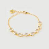 "Satta" Yellow Gold Bracelet with Natural Rose Quartz