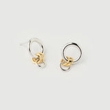 "Linkz" Bali Earrings in Silver Plated with 18k White Yellow Gold