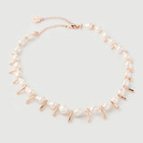 "Baroque" Rose Gold Necklace with Natural Pearl