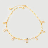 "Haze" Yellow Gold Necklace with Natural Rose Quartz