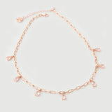 "Haze" Rose Gold Necklace with Natural Rose Quartz