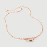 "Poki" Rose Gold Necklace with Natural White Topaz