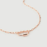 "Poki" Rose Gold Necklace with Natural White Topaz