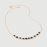"Satta" Rose Gold Necklace with Natural Black Onyx