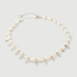 "Baroque" White Gold Necklace with Natural Pearl