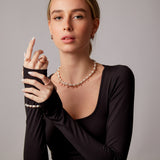 "Baroque" Rose Gold Bracelet with Natural Pearl