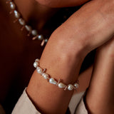 "Baroque" Rose Gold Bracelet with Natural Pearl