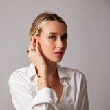 "Hera" Yellow Gold Bracelet with Natural Black Onyx
