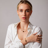 "Hera" Yellow Gold Bracelet with Natural Black Onyx