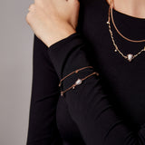 "Hera" Rose Gold Bracelet with Natural Rose Quartz