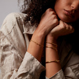 "Kada" Yellow Gold Bracelet with Natural Rose Quartz