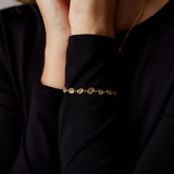 "Satta" Yellow Gold Bracelet with Natural Rose Quartz