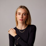 "Satta" Yellow Gold Bracelet with Natural Rose Quartz