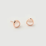 "Haze" Rose Gold Earrings with Natural Rose Quartz