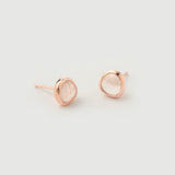 "Haze" Rose Gold Earrings with Natural Rose Quartz