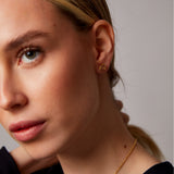"Haze" Yellow Gold Earrings with Natural Rose Quartz
