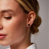"Haze" Rose Gold Earrings with Natural Black Onyx