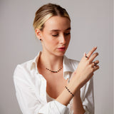 "Haze" Rose Gold Earrings with Natural Black Onyx