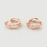 "Hera" Rose Gold Earrings with Natural Rose Quartz