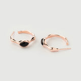 "Lima" Rose Gold Earrings with Natural Black Onyx
