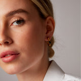 "Lima" Yellow Gold Earrings with Natural Black Onyx