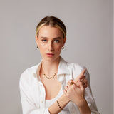 "Lima" Yellow Gold Earrings with Natural Black Onyx