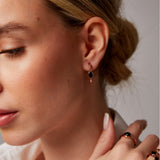 "Lima" Rose Gold Earrings with Natural Black Onyx