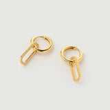 Cercei "Linkz" Archer din Argint Placat cu Aur Galben de 18k și Topaz Alb Natural