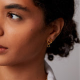 "Linkz" Bali Earrings in Silver Plated with 18k White Yellow Gold