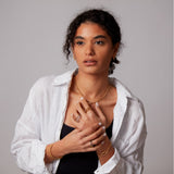 "Linkz" Bali Earrings in Silver Plated with 18k White Yellow Gold