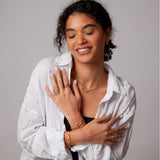 "Linkz" Bali Earrings in Silver Plated with 18k White Yellow Gold