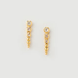 "Noura" Yellow Gold Earrings with Natural Rose Quartz