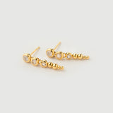 "Noura" Yellow Gold Earrings with Natural Rose Quartz