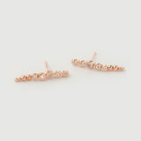 "Noura" Rose Gold Earrings with Natural Rose Quartz