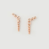 "Noura" Rose Gold Earrings with Natural Rose Quartz