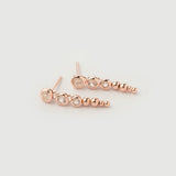 "Noura" Rose Gold Earrings with Natural Rose Quartz