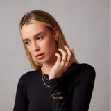 "Noura" Yellow Gold Earrings with Natural Rose Quartz