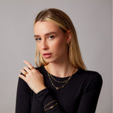 "Noura" Yellow Gold Earrings with Natural Rose Quartz