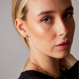 "Noura" Rose Gold Earrings with Natural Rose Quartz