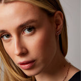 "Noura" Rose Gold Earrings with Natural Rose Quartz