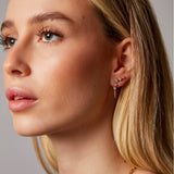 "Noura" Rose Gold Earrings with Natural Rose Quartz