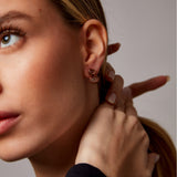 "Satta" Rose Gold Earrings with Natural Rose Quartz