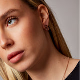 "Satta" Rose Gold Earrings with Natural Rose Quartz