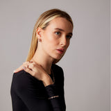 "Satta" Rose Gold Earrings with Natural Rose Quartz