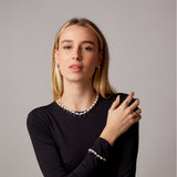 "Baroque" White Gold Necklace with Natural Pearl