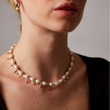 "Baroque" Rose Gold Necklace with Natural Pearl