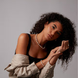 "Baroque" Rose Gold Necklace with Natural Pearl